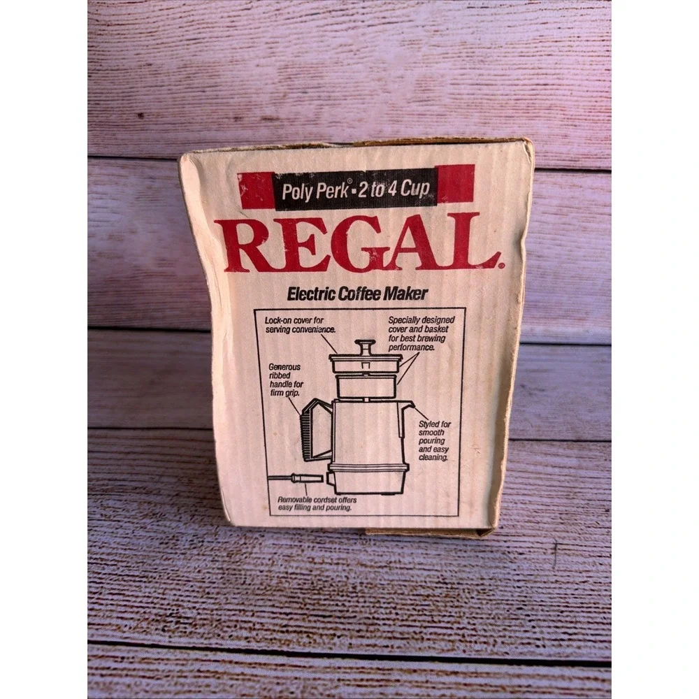 New Regal Poly Perk Electric Percolator 2-4 Cup Coffee